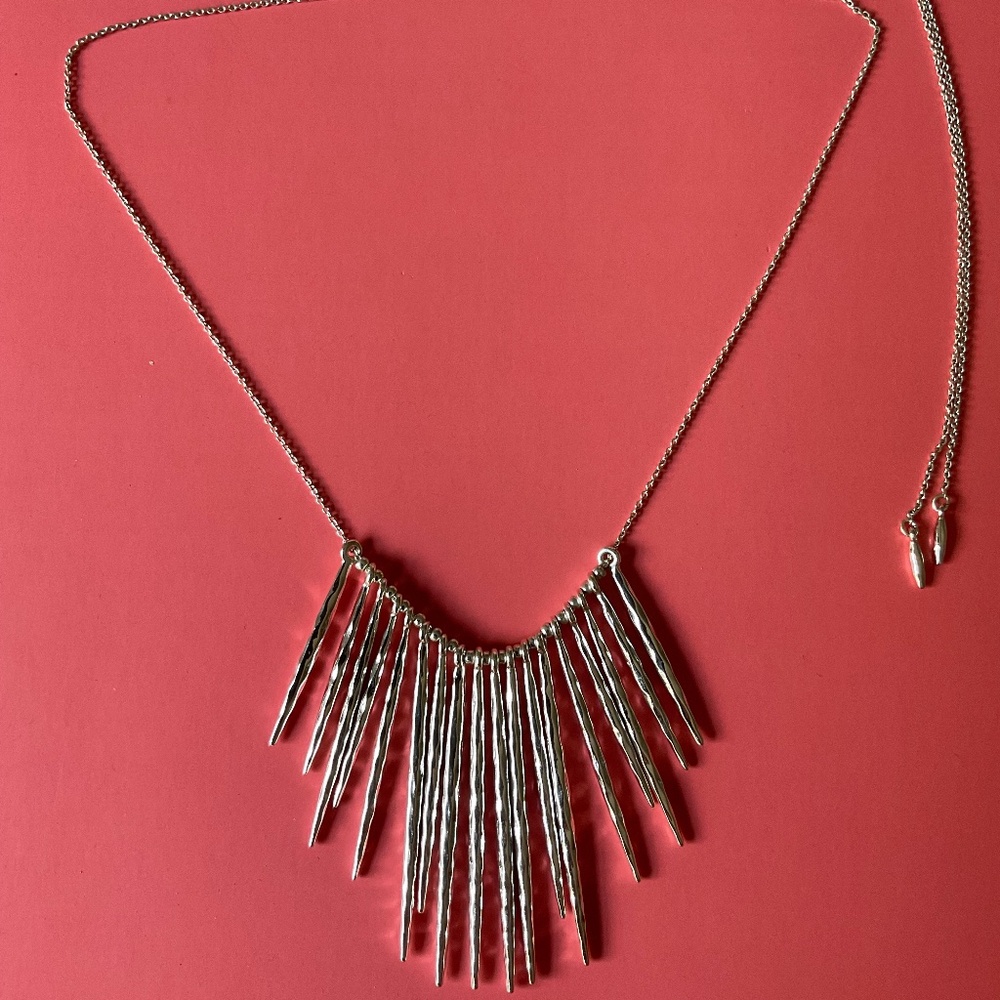 Stella & Dot Kari Fringe necklace - silver NIB